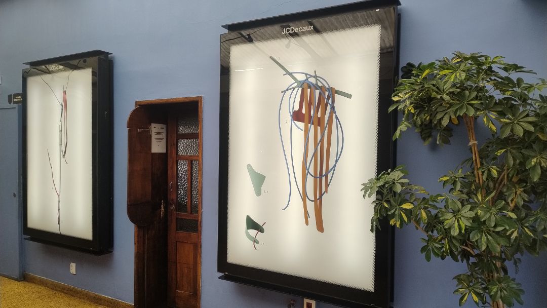 Naturfatura 3.0 #1–#3, 2025, impressão a jato de tinta sobre backlite, 175x120 cm (cada). Vista na Mupi Gallery, Maus Hábitos, Porto, 2026.
