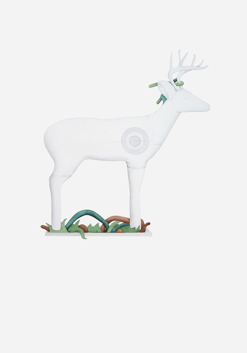 Assembled Deer, 2005, aguarela sobre papel, 96x70,5 cm.