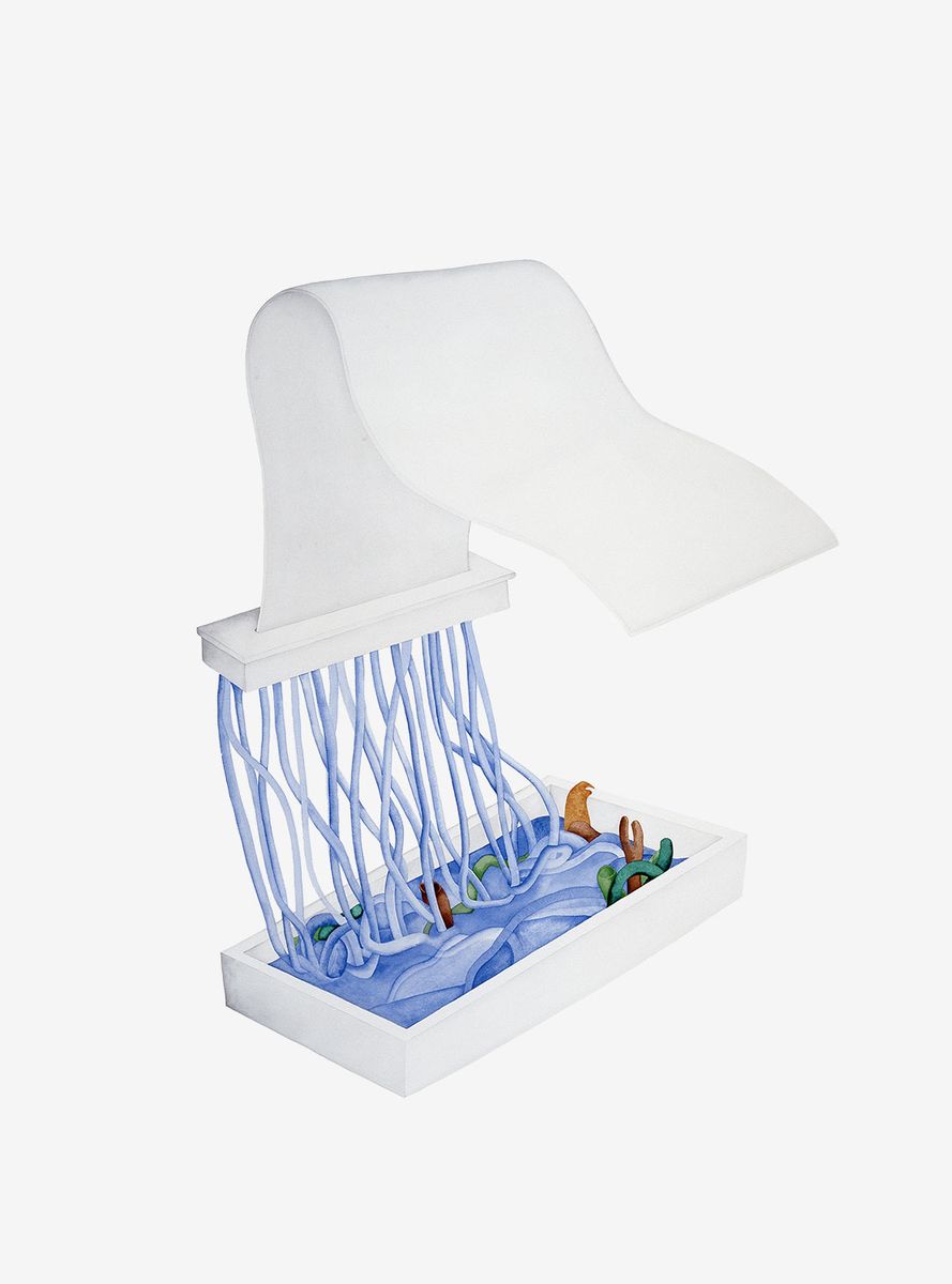 Water System, 2006, aguarela sobre papel, 96x70,5 cm.