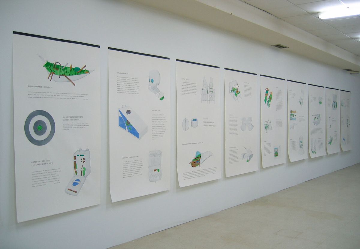 Os dez desenhos instalados na 28.ª Bienal de Pontevedra, 2004.