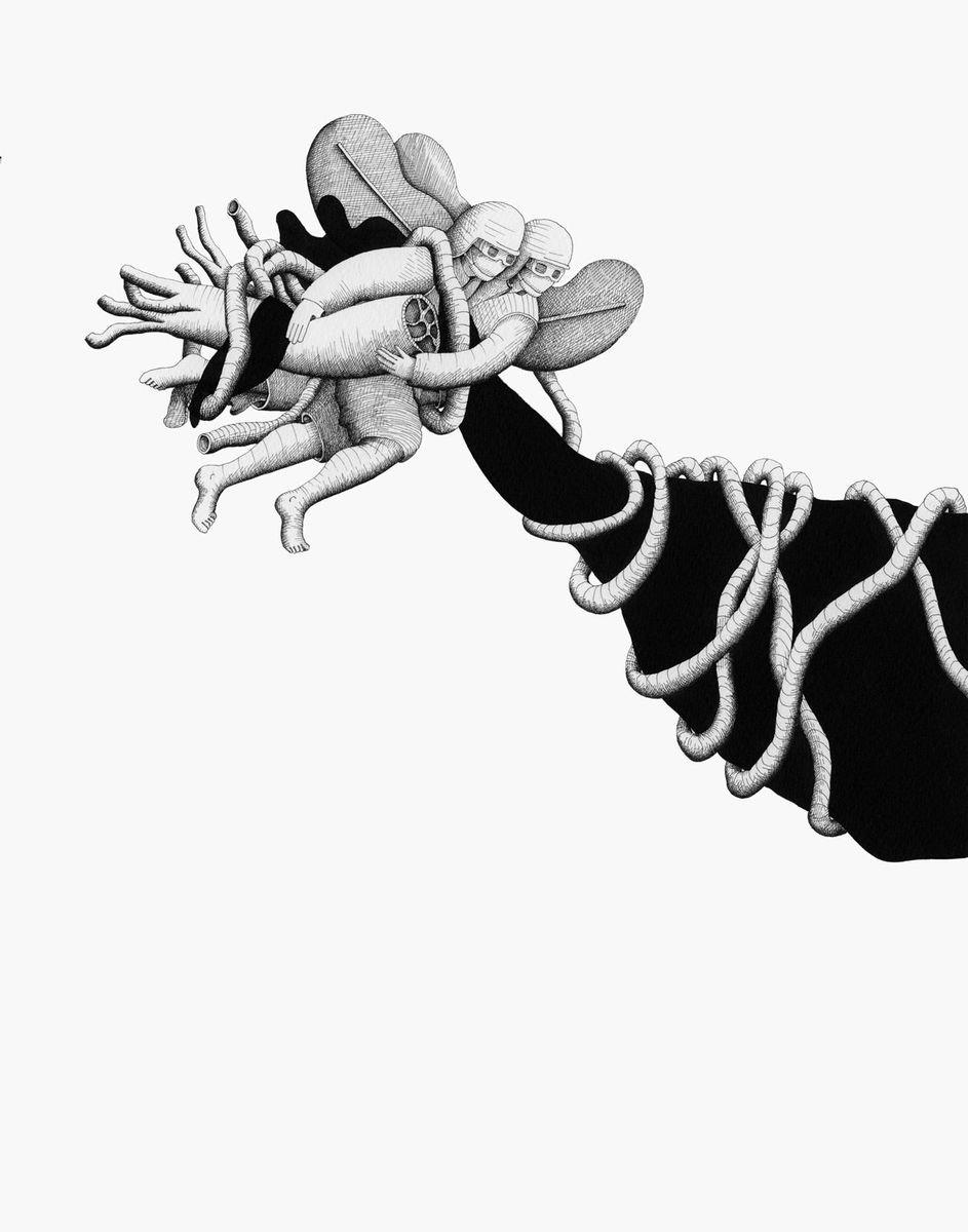 Thicket #71, 2007, tinta sobre papel, 36x28 cm.